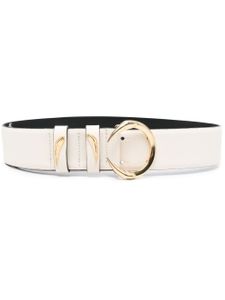 Roberto Cavalli ceinture en cuir à boucle logo C - Blanc