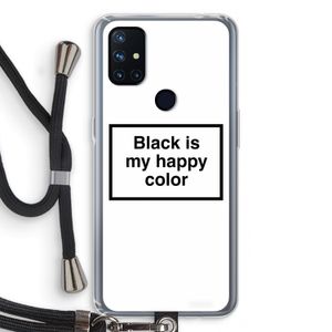 Black is my happy color: OnePlus Nord N10 5G Transparant Hoesje met koord