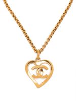 CHANEL Pre-Owned collier à pendentif CC cœur(1995) - Or