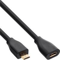 InLine Micro-USB 2.0 extension cable. Micro-B M/F. black/gold. 3m