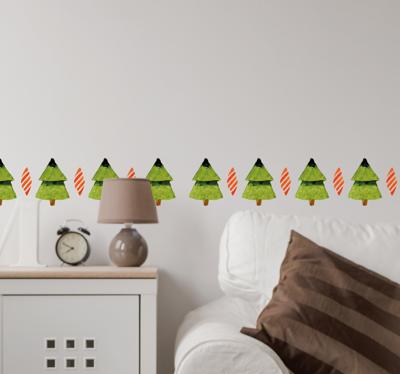 Muursticker Kerst boompjes