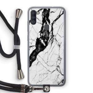 Witte marmer 2: Samsung Galaxy A11 Transparant Hoesje met koord