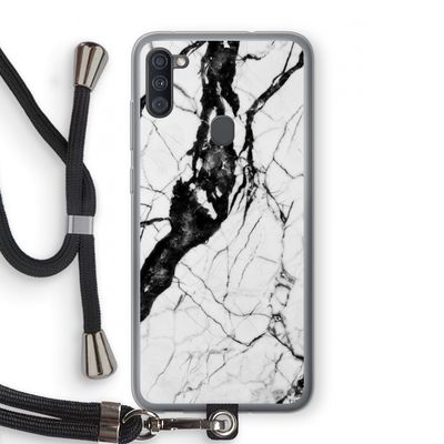 Witte marmer 2: Samsung Galaxy A11 Transparant Hoesje met koord