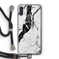Witte marmer 2: Samsung Galaxy A11 Transparant Hoesje met koord Witte marmer 2: Samsung Galaxy A11 Transparant Hoesje met koord
