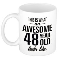 Awesome 48 year cadeau mok / verjaardag beker 300 ml - feest mokken - thumbnail