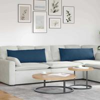 VidaXL Sofa kussens 2 pcs blauw 120 x 40 cm stof