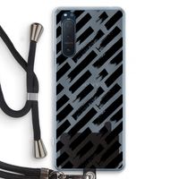 Zwarte vegen: Sony Xperia 5 II Transparant Hoesje met koord