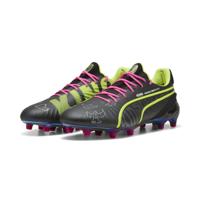 PUMA King Ultimate X KidSuper Gras / Kunstgras Voetbalschoenen (MG) Donkergrijs Geel Roze