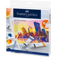 Faber Castell fc-169624 aquarelverf 24 tubes + mengpalet en penseel Faber Castell fc-169624 aquarelverf 24 tubes + mengpalet en penseel