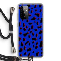 Blue Leopard: Samsung Galaxy A72 5G Transparant Hoesje met koord