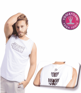 Yoga Top &apos;Shakti&apos; Biologisch Katoen Wit Man S-M