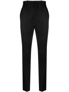 Saint Laurent pantalon en laine à taille haute - Noir