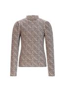 NoNo winter jersey t-shirt meisjes - ivoor - Koss - AOP, rib