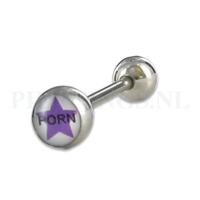 Tongpiercing logo pornstar 6 mm bal Tongpiercing logo pornstar 6 mm bal
