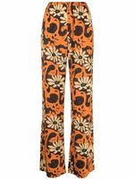 Nanushka pantalon ample à fleurs - Orange - thumbnail