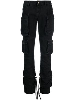 The Attico jean droit à taille mi-haute - Noir