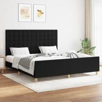 Bedframe zonder matras stof zwart 160x200 cm