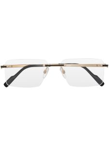 Cazal lunettes de vue rectangulaires à design métallisé - Noir