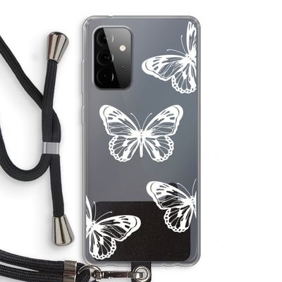 White butterfly: Samsung Galaxy A72 5G Transparant Hoesje met koord