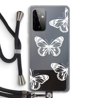 White butterfly: Samsung Galaxy A72 5G Transparant Hoesje met koord