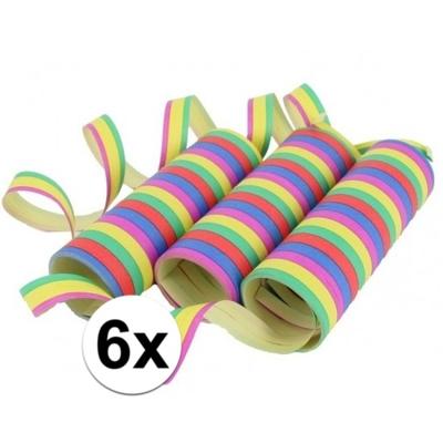 Party Serpentines - 6x rollen - gekleurde papier stroken mix - versiering - feestartikelen Party Serpentines - 6x rollen - gekleurde papier stroken mix - versiering - feestartikelen