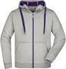 James & Nicholson JN355 Men´s Doubleface Jacket - Grey-Heather/Purple - S