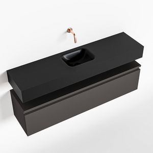 Toiletmeubel Mondiaz Andor | 120 cm | Meubelkleur Dark grey | Lex vrijhangend wastafel Urban Midden | Zonder kraangat