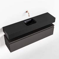 Toiletmeubel Mondiaz Andor | 120 cm | Meubelkleur Dark grey | Lex vrijhangend wastafel Urban Midden | Zonder kraangat
