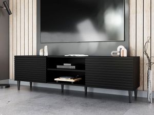 Tv-meubel SORLABO 2 deuren 2 vakken zwart