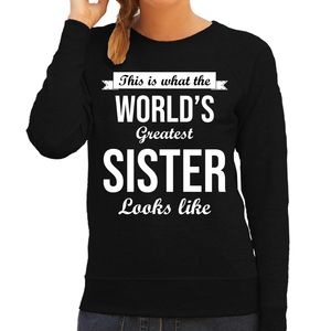 Worlds greatest sister / zus cadeau sweater zwart voor dames 2XL  -