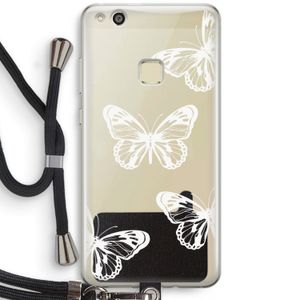White butterfly: Huawei Ascend P10 Lite Transparant Hoesje met koord