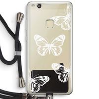 White butterfly: Huawei Ascend P10 Lite Transparant Hoesje met koord