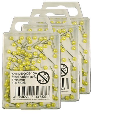 Kopspelden - 300x stuks - Geel - 16 mm
