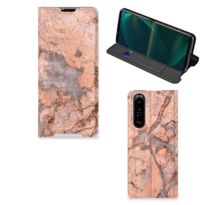 Sony Xperia 5 III | Standcase | Marmer Oranje