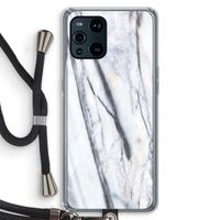Gestreepte marmer: Oppo Find X3 Transparant Hoesje met koord