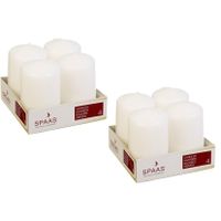 16x Witte cilinderkaars/stompkaars 5 x 8 cm 12 branduren