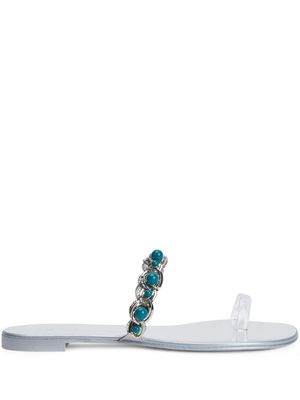 Giuseppe Zanotti sandales Marguerithe à ornements en pierres - Argent