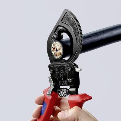 Knipex Kabelschneider 250mm fuer Kabel 32mm/240mm² Knipex 95 31 250 Ratel-kabelsnijder Geschikt voor (striptechniek) Aluminium- en koperkabel, een- en