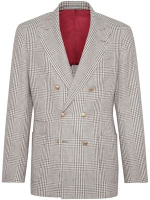 Brunello Cucinelli blazer à boutonnière croisée - Marron