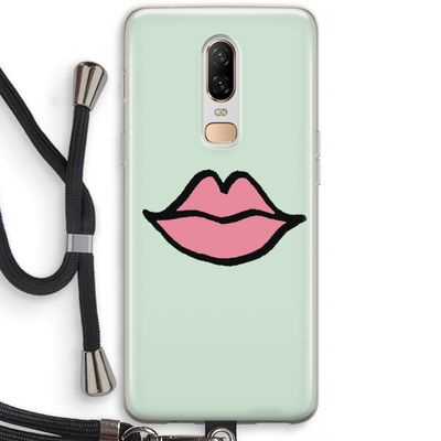 Kusje: OnePlus 6 Transparant Hoesje met koord