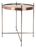 Zuiver Ronde Bijzettafel 'Cupid' Glas, 43cm, kleur Koper