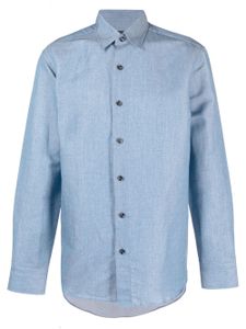 Brioni chemise en coton à col pointu - Bleu