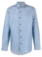 Brioni chemise en coton à col pointu - Bleu
