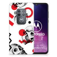 Silicone Back Case Motorola One Zoom Skull Red