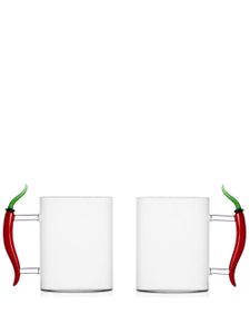 Ichendorf Milano tasses en verre à design cylindrique (lot de deux) - Blanc