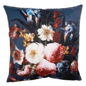 Clayre & Eef Kussenhoes 45x45 cm Blauw Rood Polyester Bloemen