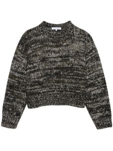 FRAME Marl patterned cropped jumper - Noir