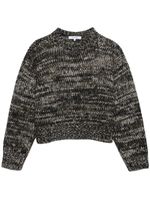 FRAME Marl patterned cropped jumper - Noir - thumbnail