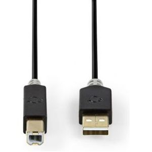 Kabel USB 2.0 | A male - B male | 3,0 m | Antraciet [CCBW60100AT30]