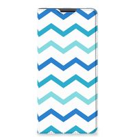 Motorola Edge 30 Pro Hoesje met Magneet Zigzag Blauw